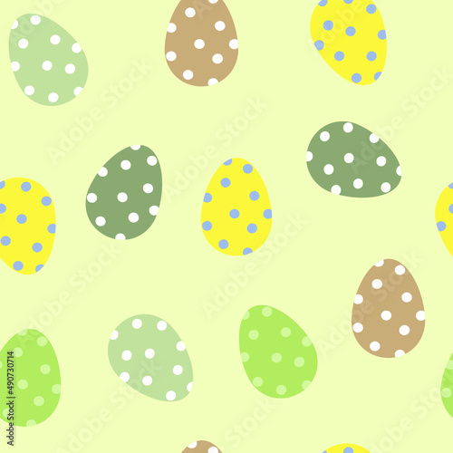 Easter eggs seamless pattern, a pastel Easter pattern, spotted colored eggs