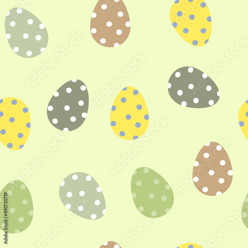 Easter eggs seamless pattern, a pastel Easter pattern, spotted colored eggs
