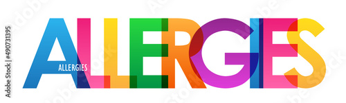 ALLERGIES colorful vector typography banner
