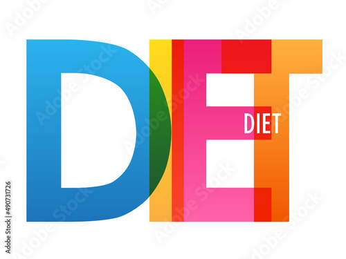 DIET colorful vector typography banner