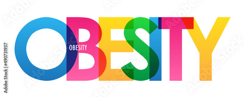 OBESITY colorful vector typography banner