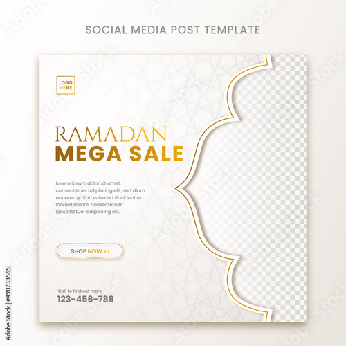 Luxury ramadan sale social media post template with islamic ornament  Premium Vector	