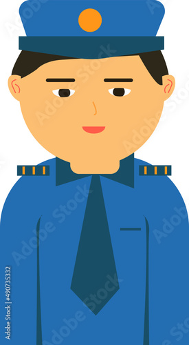 policeman in uniform cartoon character vector