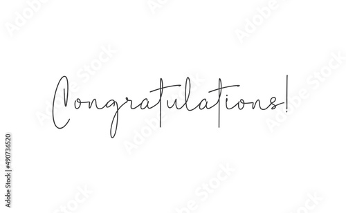 Congratulations vector lettering. Hand drawn style congrats message.