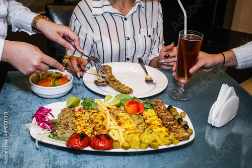 Persian  Arabic Cuisine in restaurant 