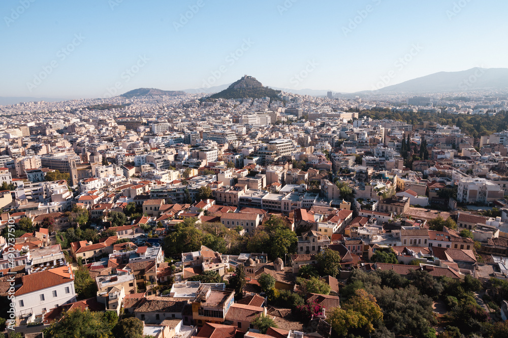 View to Lycabettus, the city mountain of Athena