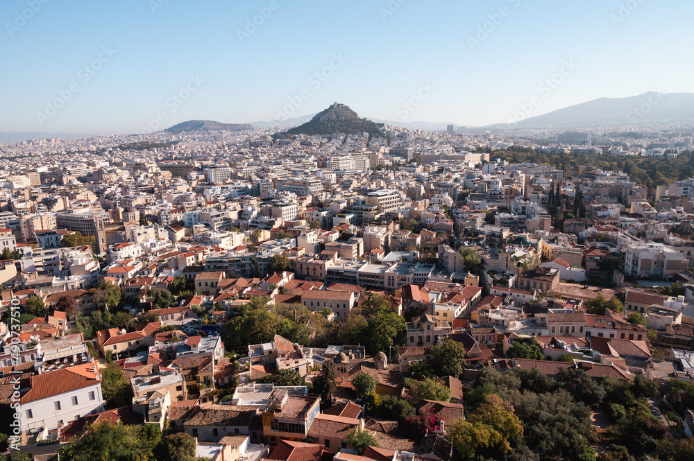 Fototapeta premium View to Lycabettus, the city mountain of Athena