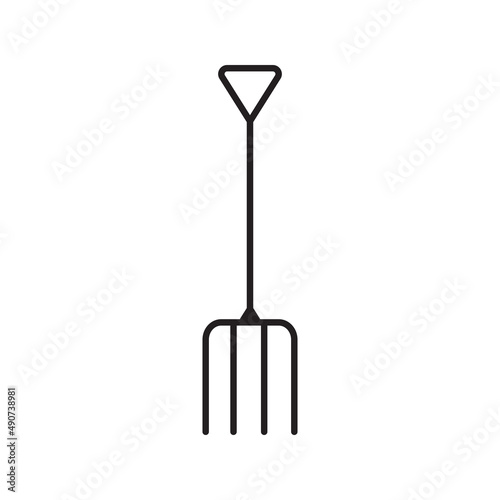 Pitchfork, simple gardening icon in trendy line style isolated on white backg...