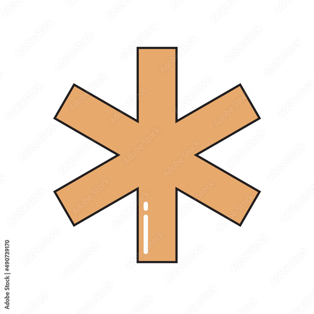 Obraz premium Star of life simple medical icon in trendy line style isolated on white background for web apps and mobile concept. Illustration