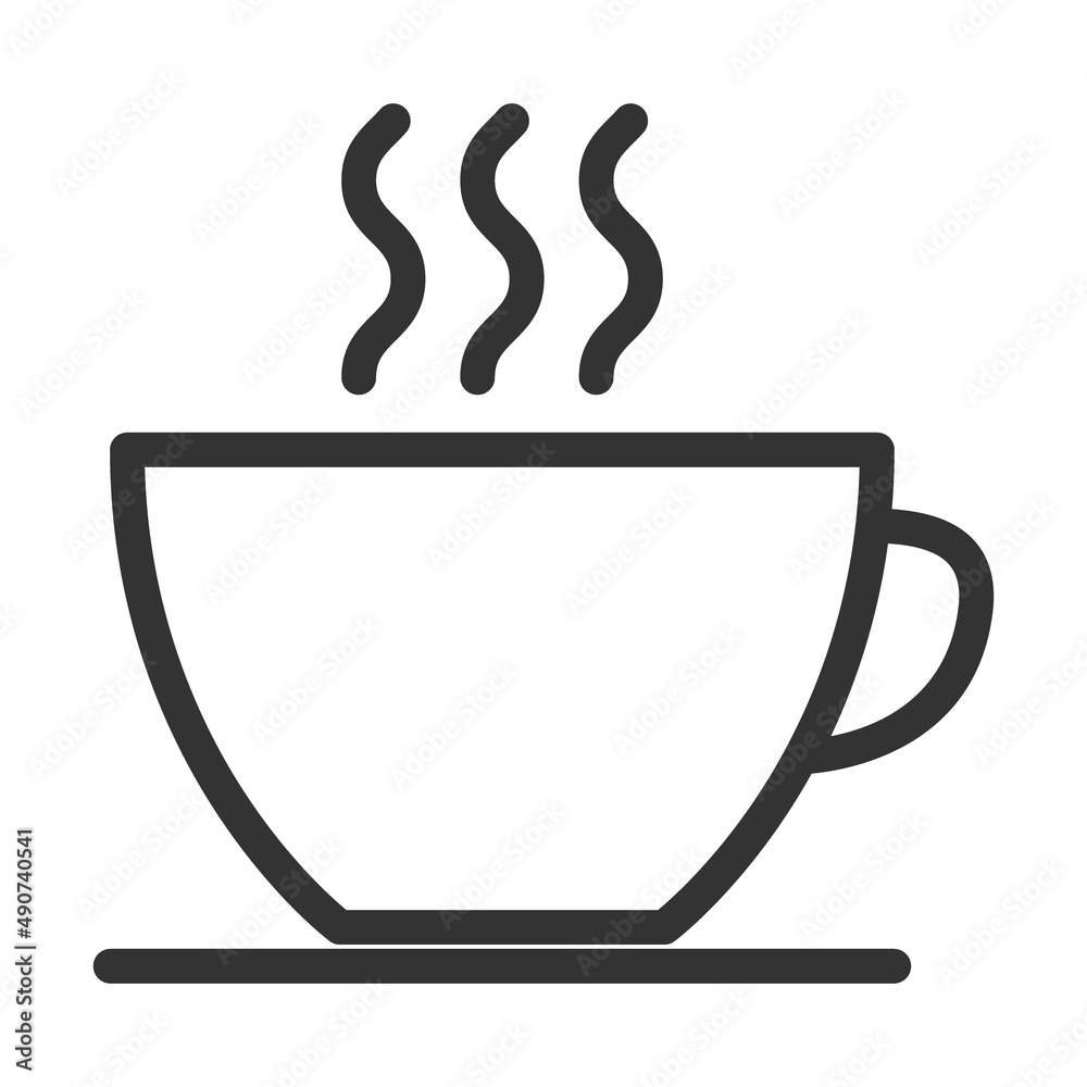 Cup of hot tea, coffe. Simple food icon in trendy line style isolated on white background for web apps and mobile concept. Illustration Cup of hot tea, coffe. Simple food icon in trendy line style isolated on white background for web apps and mobile concept. Illustration