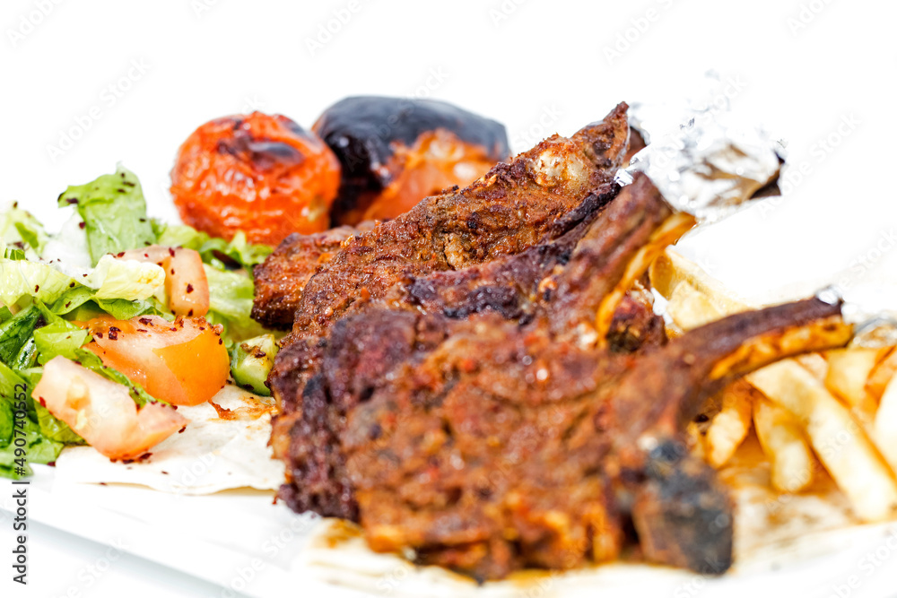 Arabic food and Persian cuisine on isolated background Arabic food and Persian cuisine on isolated background
