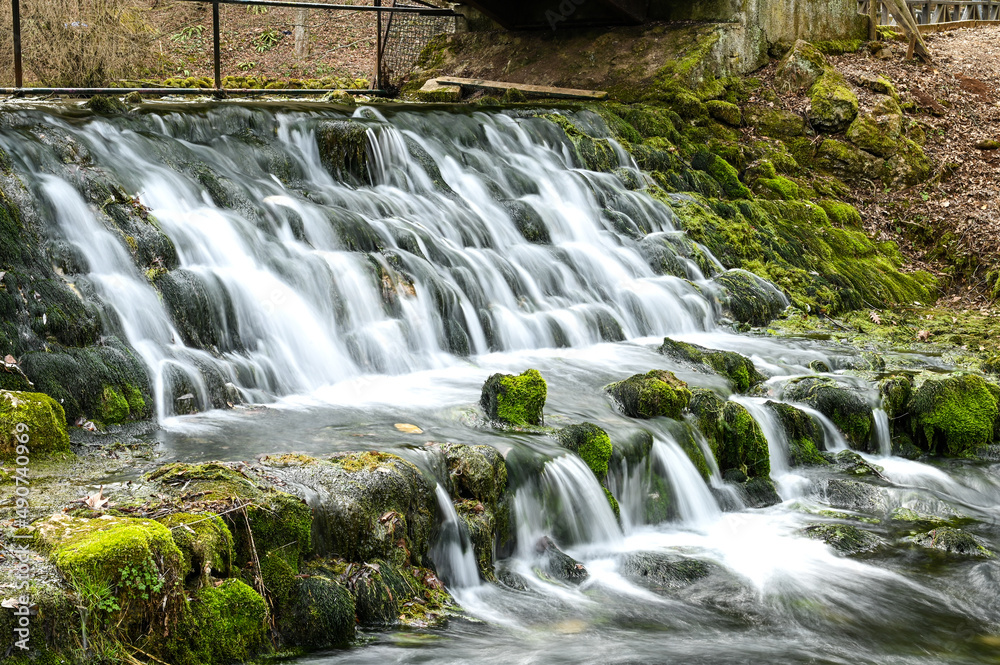 Obraz premium Waterfall in nature. River cascade.