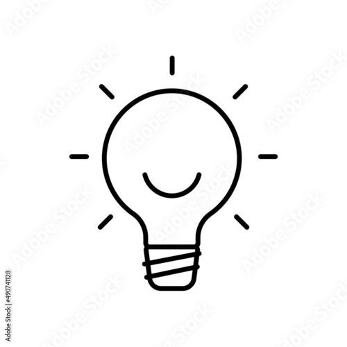 Simple Line Icon idea bulb business sign. Illustration