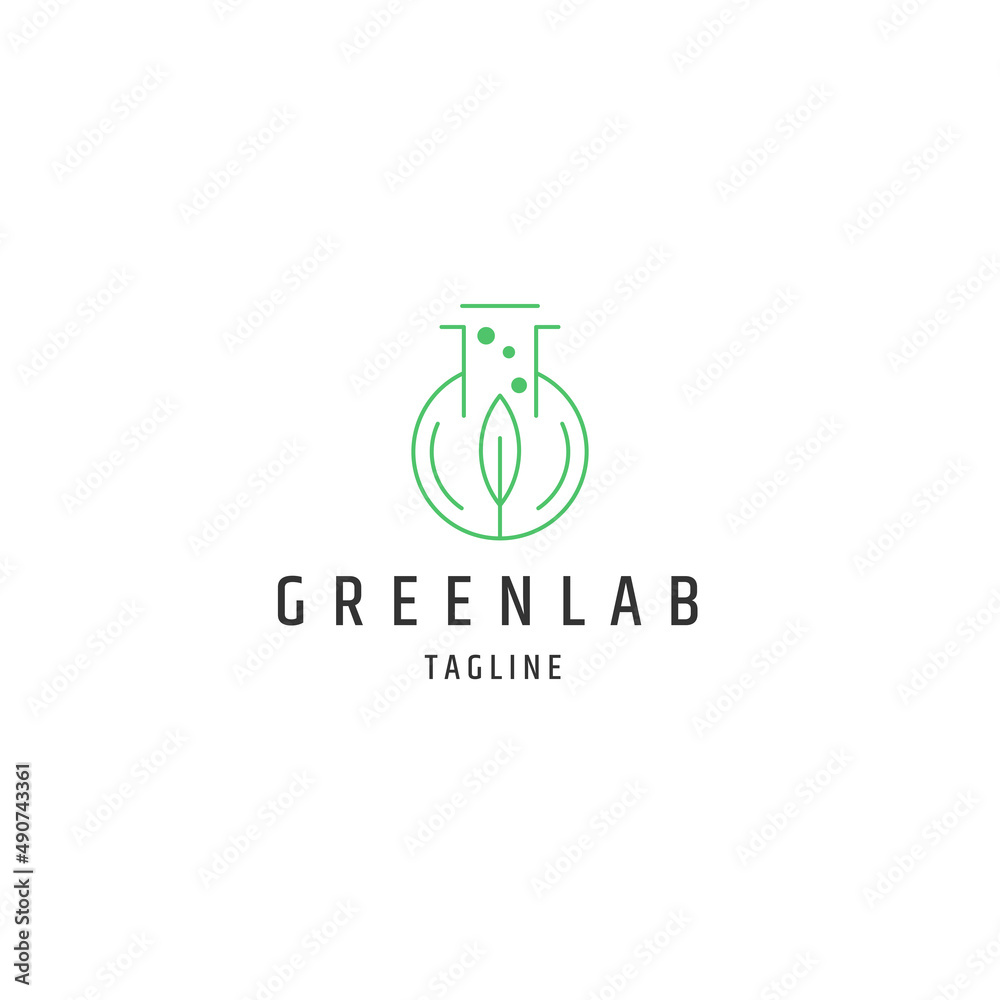 Green lab leaf logo icon design template flat vector Green lab leaf logo icon design template flat vector