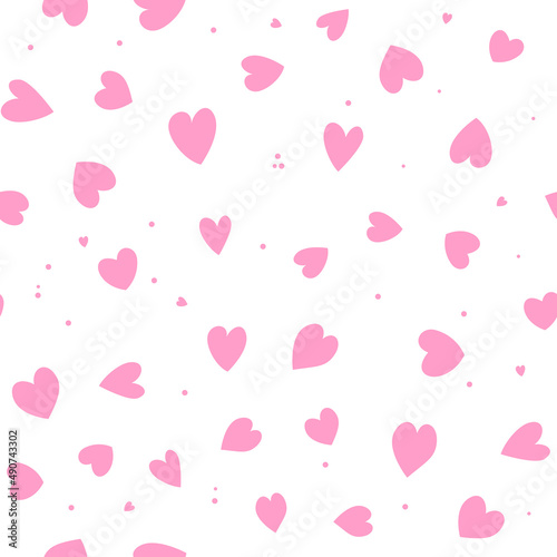 Cute Simple Seamless Pattern Love Heart Background. Illustration