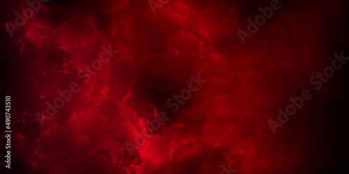 abstract red powder explosion on black background. Abstract red grunge, powder splatted on black background. Freeze motion of red powder exploding. watercolor grunge vector illustration design.