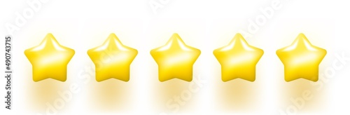 illustration of 5 gold stars on a white background