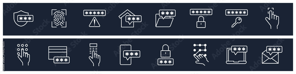 set of Password elements symbol template for graphic and web design collection logo vector illustration set of Password elements symbol template for graphic and web design collection logo vector illustration