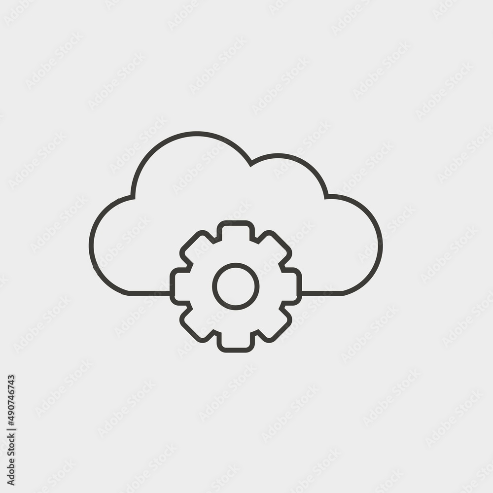 cloud storage setting icon vector illustration and symbol for website and graphic design cloud storage setting icon vector illustration and symbol for website and graphic design