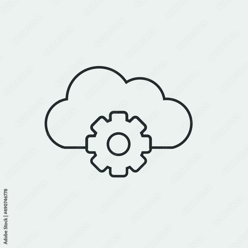 cloud storage setting icon vector illustration and symbol for website and graphic design cloud storage setting icon vector illustration and symbol for website and graphic design