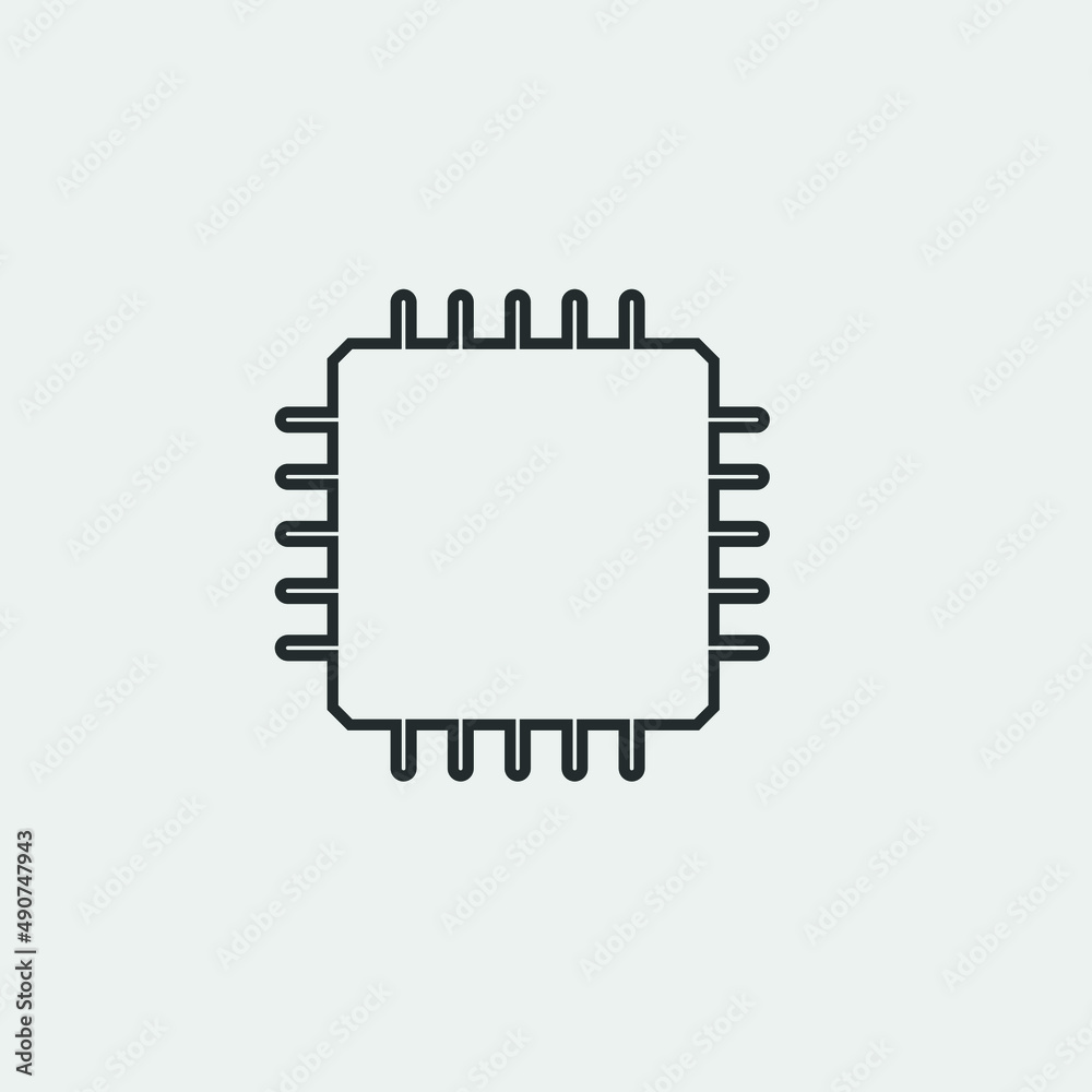 cpu icon vector illustration and symbol for website and graphic design