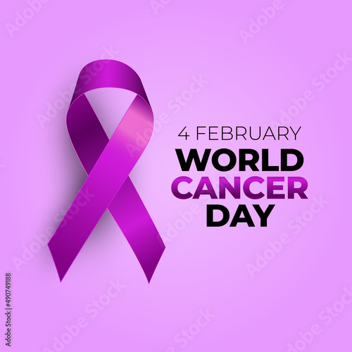 4 February World Cancer Day Medical Background Illustration