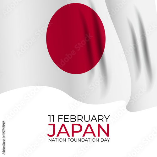 11 february Japan nation foundation day background Template design for card, ...
