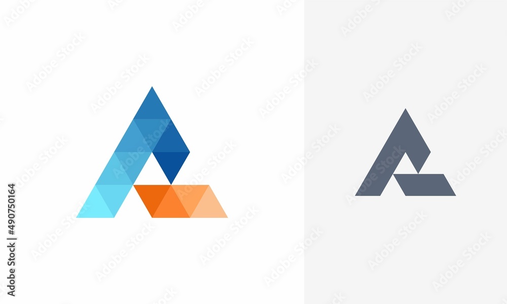 Letter A logo. Icon design. Template elements. Geometric abstract logos Letter A logo. Icon design. Template elements. Geometric abstract logos