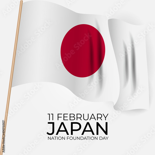 11 february Japan nation foundation day background Template design for card, ...