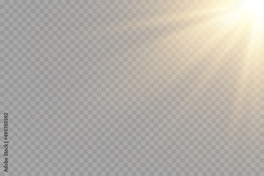Vector transparent sunlight special lens flash light effect.front sun lens flash. Vector blur in the light of radiance.	