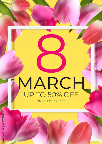 Poster International Happy Women s Day 8 March Greeting card sale banner. Can...