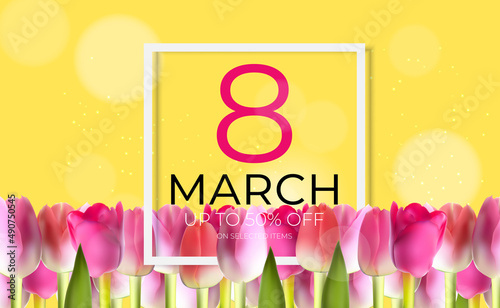 Poster International Happy Women s Day 8 March Greeting card sale banner. Can...