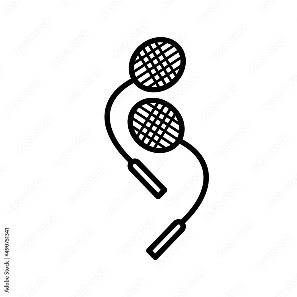 Close-up icon badminton racket, isolated on white background. Close-up icon badminton racket, isolated on white background.