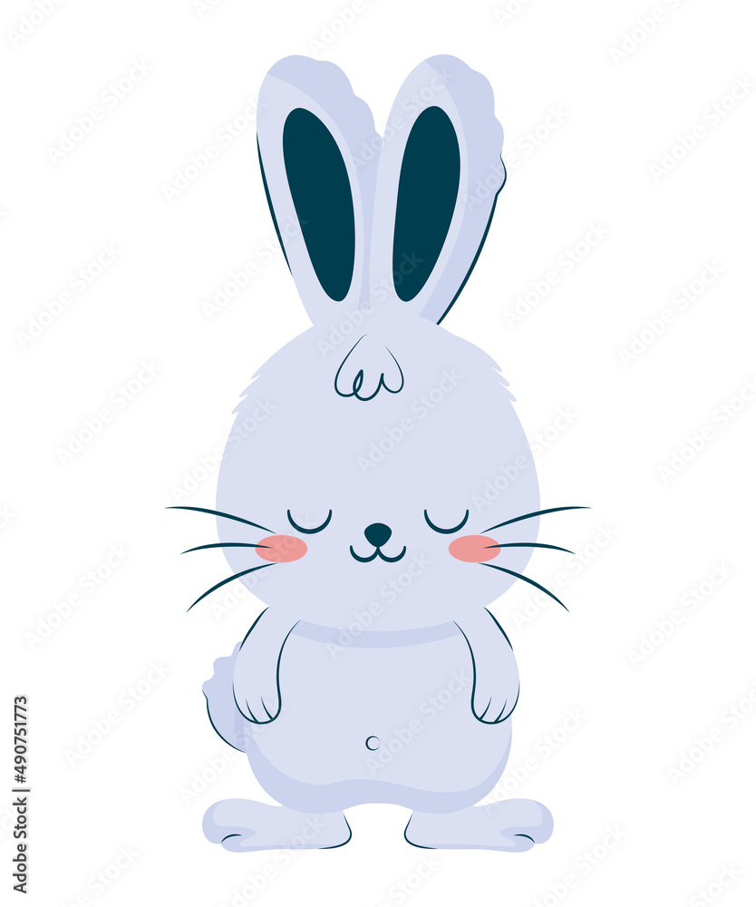 Fototapeta premium cute blue bunny