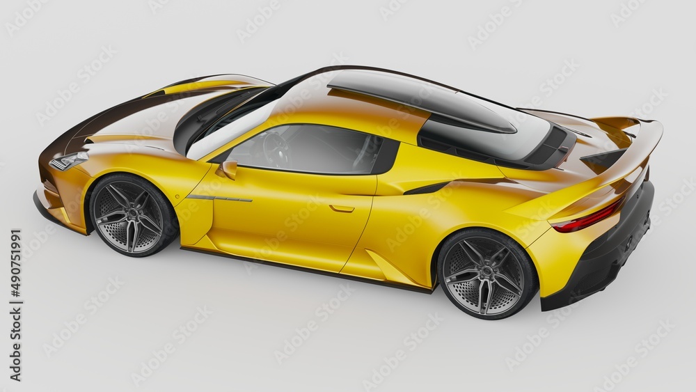 Obraz premium 3D rendering of a brand-less generic concept car