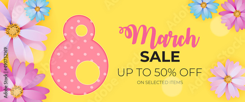 Poster International Happy Women s Day 8 March Greeting card sale banner Illu...
