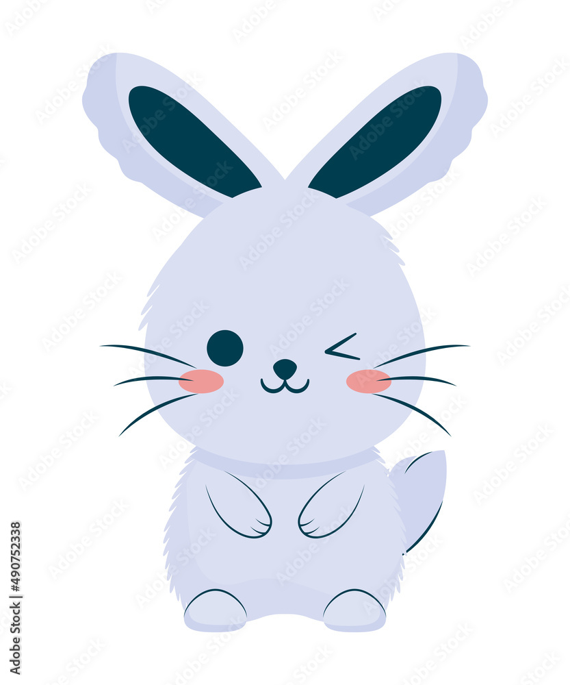 Fototapeta premium blue bunny icon