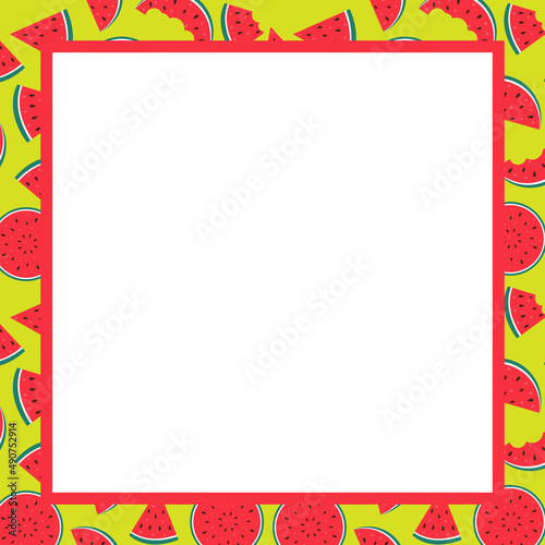 Summer Sale concept Background. Watermelons. Illustration . Square Template f...