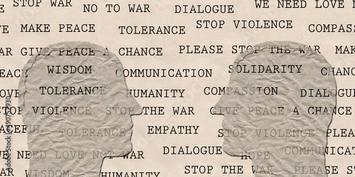 Words of Peace, dialogue concept. photo