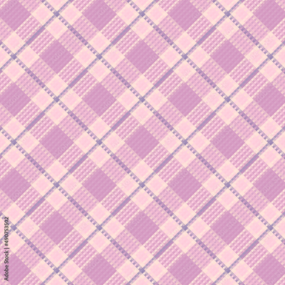 Fototapeta premium Seamless tartan plaid pattern with texture and pastel color.