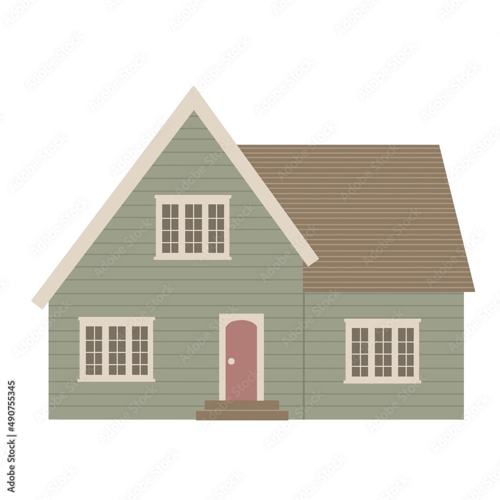 Cute house in flat design, calm colors Cute house in flat design, calm colors