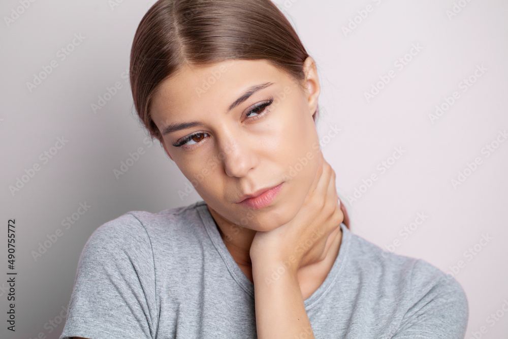Beautiful Young Woman Suffering From Neck Pain Beautiful Young Woman Suffering From Neck Pain