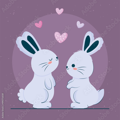 blue bunnies card
