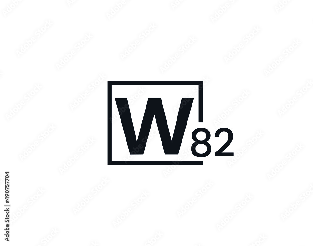 Obraz premium W82, 82W Initial letter logo
