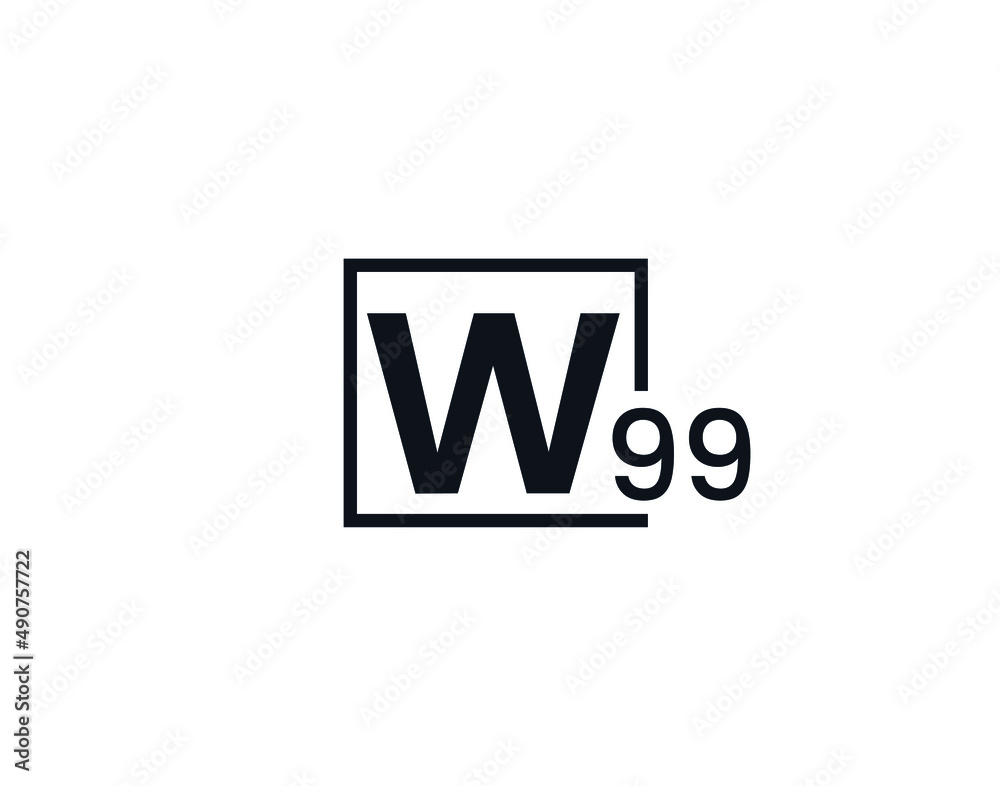 Obraz premium W99, 99W Initial letter logo