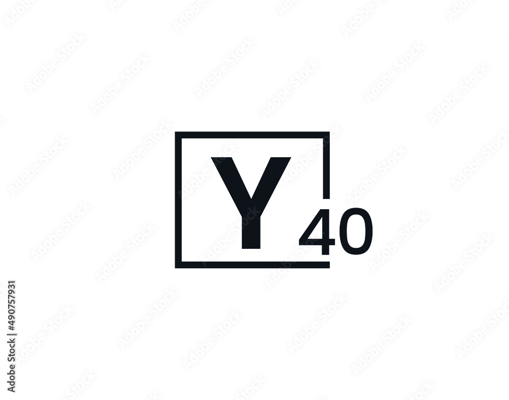 Y40, 40Y Initial letter logo Y40, 40Y Initial letter logo