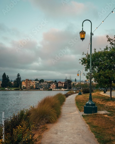 Path along Lake Merritt at Lakeside Park, in Oakland, California