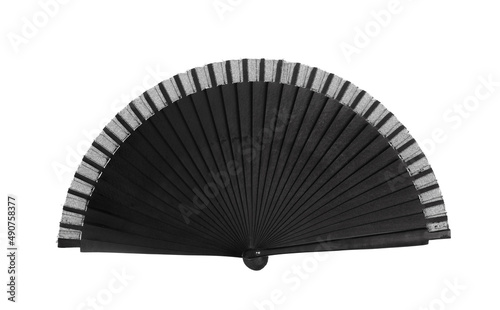 black theater fan isolated on white background