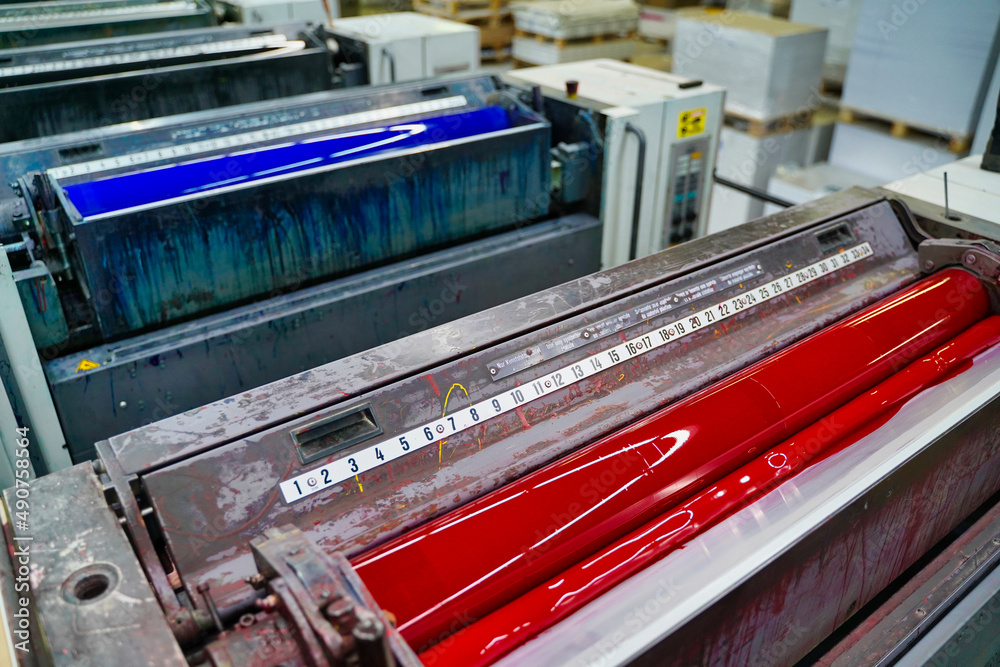 Red ink offset printing industrial Red ink offset printing industrial