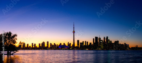 Toronto city skyline at sunset  Ontario  Canada